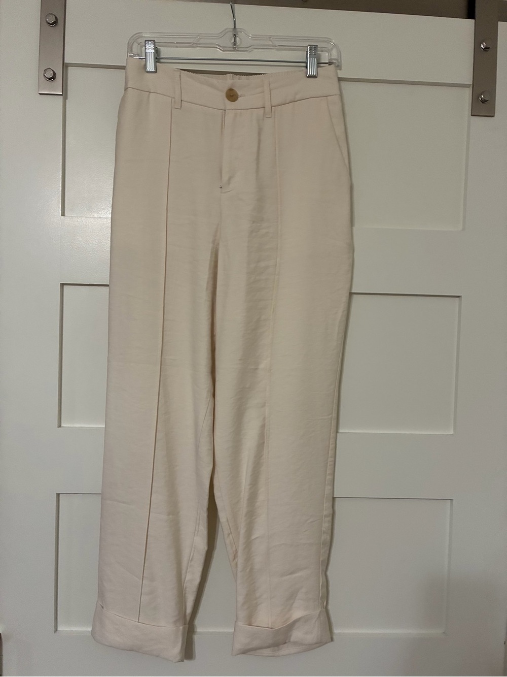 a new day Cream High-Rise Pleated Tapered Trousers